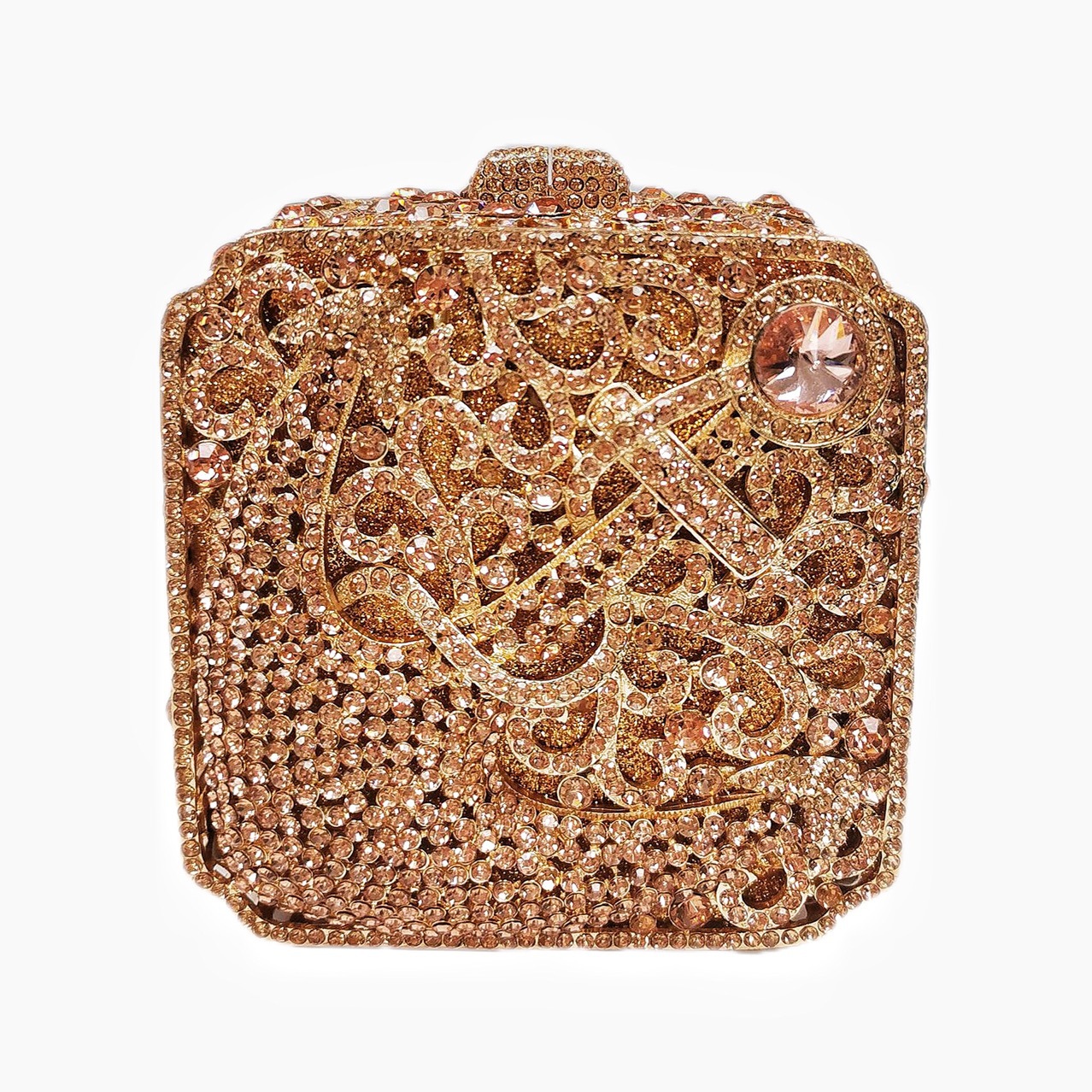 Women Bags Gold - Women Brand Pink Gold Crystal Wedding