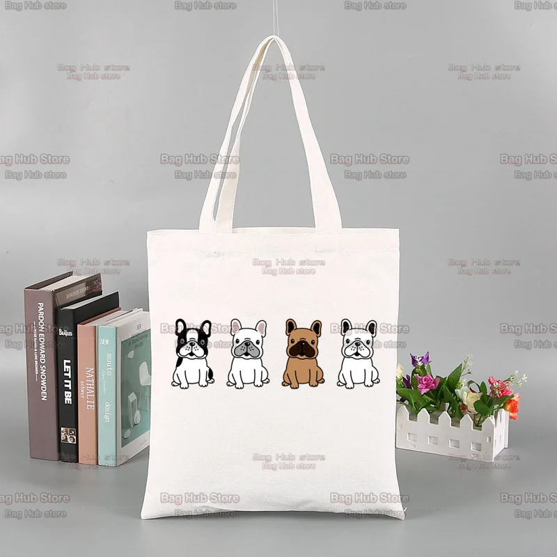 Women Bags Jute - Frenchie Anatomy Of French Bulldog Kawaii