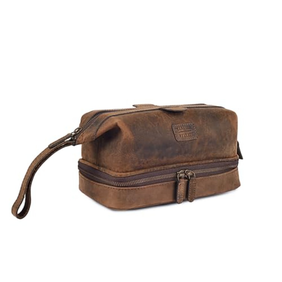 Women Bags For Travel - Genuine Leather Dopp Kit Large Travel