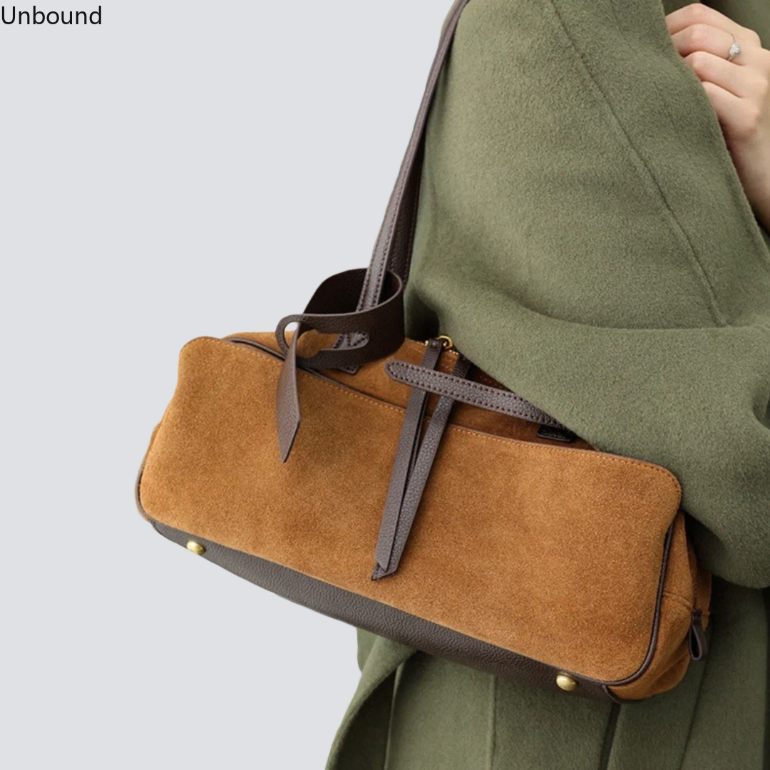Women Handheld Bags - Suede Leather Womens Shoulder Tote Bag