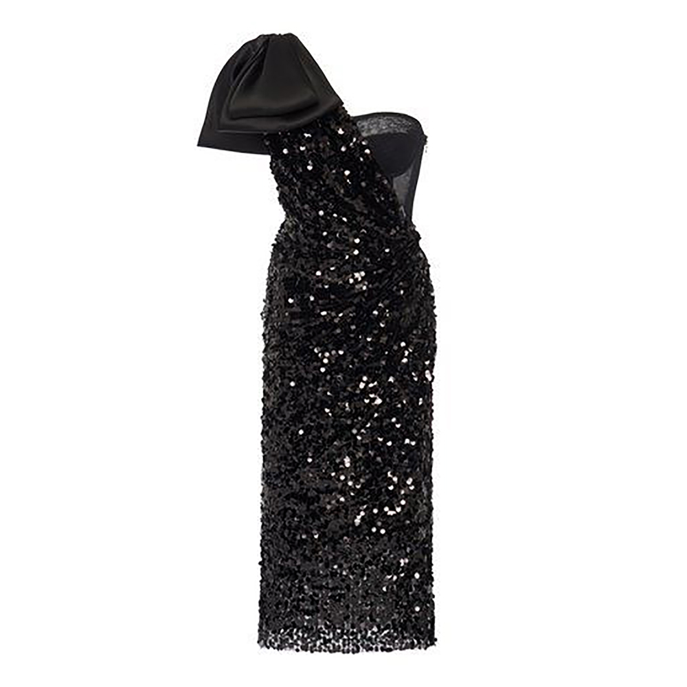 Women Bags Ru - Women's New Black One-Shoulder Bow Sequin