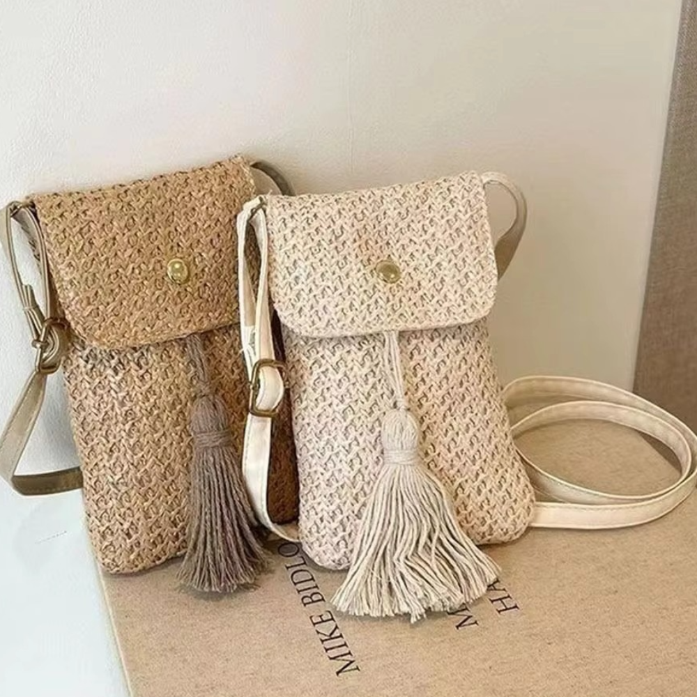 Women Bags Handmade - Portable Weaving Straw Woven Handbag Long