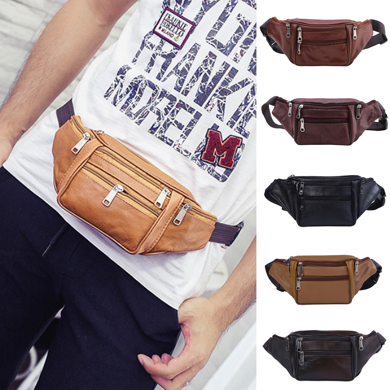 Saddle Bag Leather - Fashion Men Genuine Leather Waist Packs