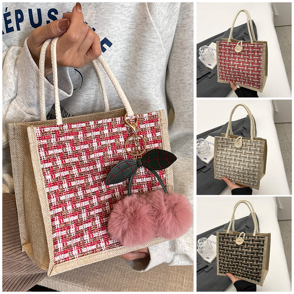 Jute Tote Bag Woven Linen Hand - Women Bags Jute reseña y precio