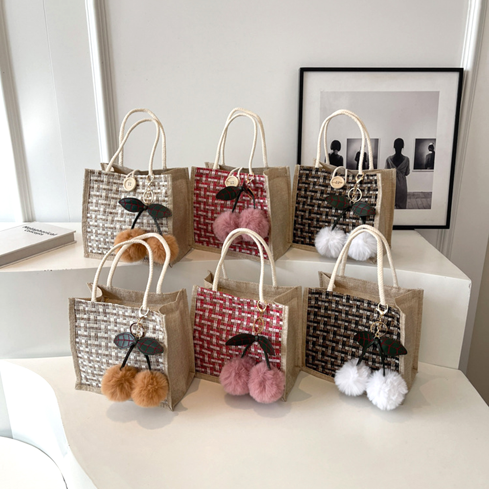 Jute Tote Bag Woven Linen Hand - Women Bags Jute reseña y precio