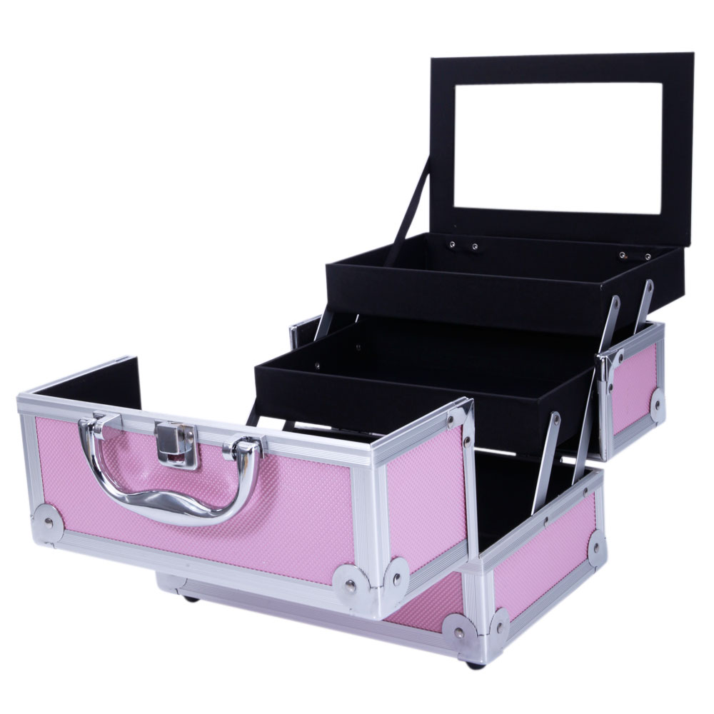 Pink Aluminum Alloy Makeup Cas - Women Handheld Bags reseña y precio