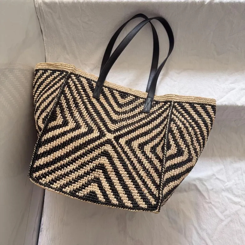 Oversized large Raffia straw t - Women Bags Handmade reseña y precio