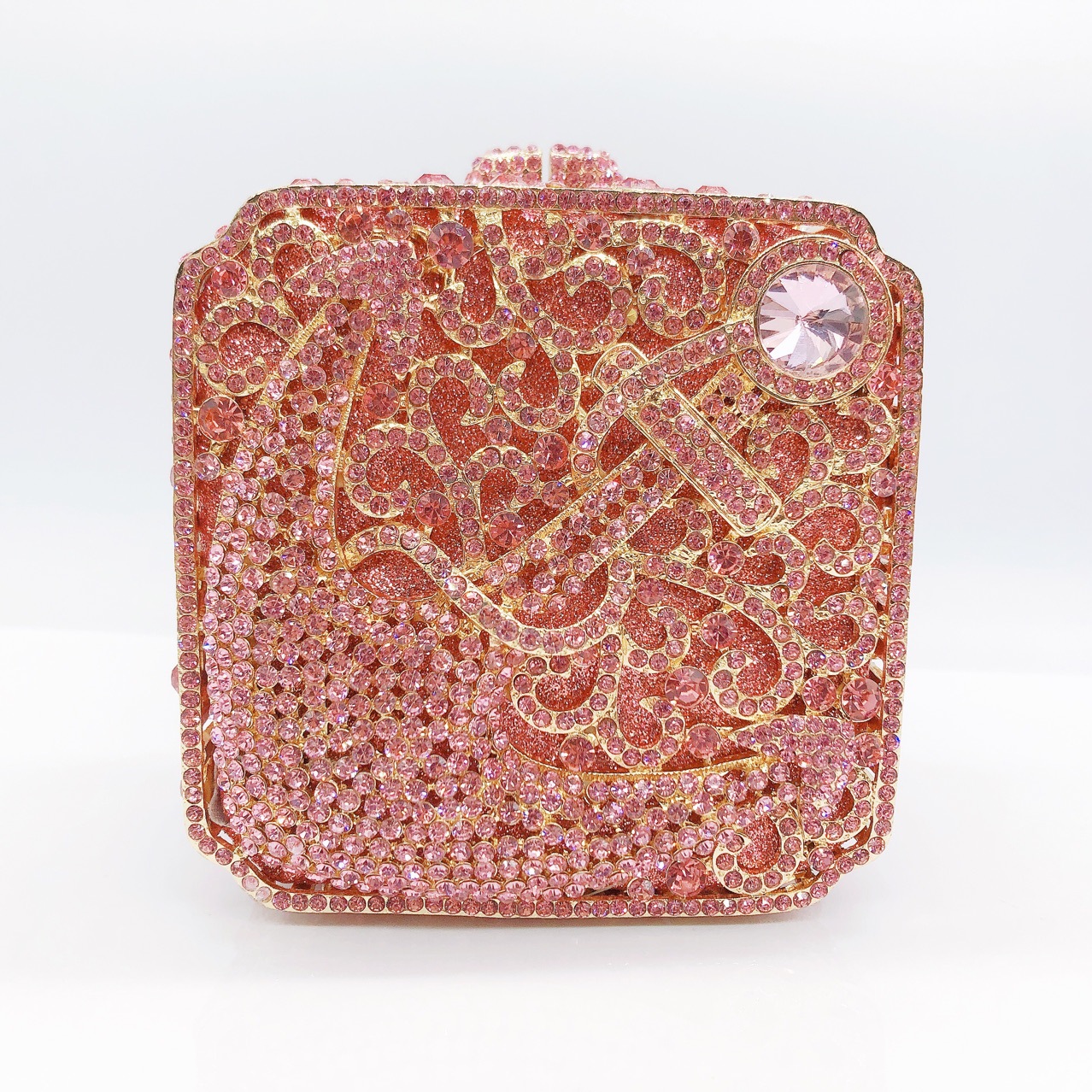 Women Brand Pink Gold Crystal  - Women Bags Gold reseña y precio