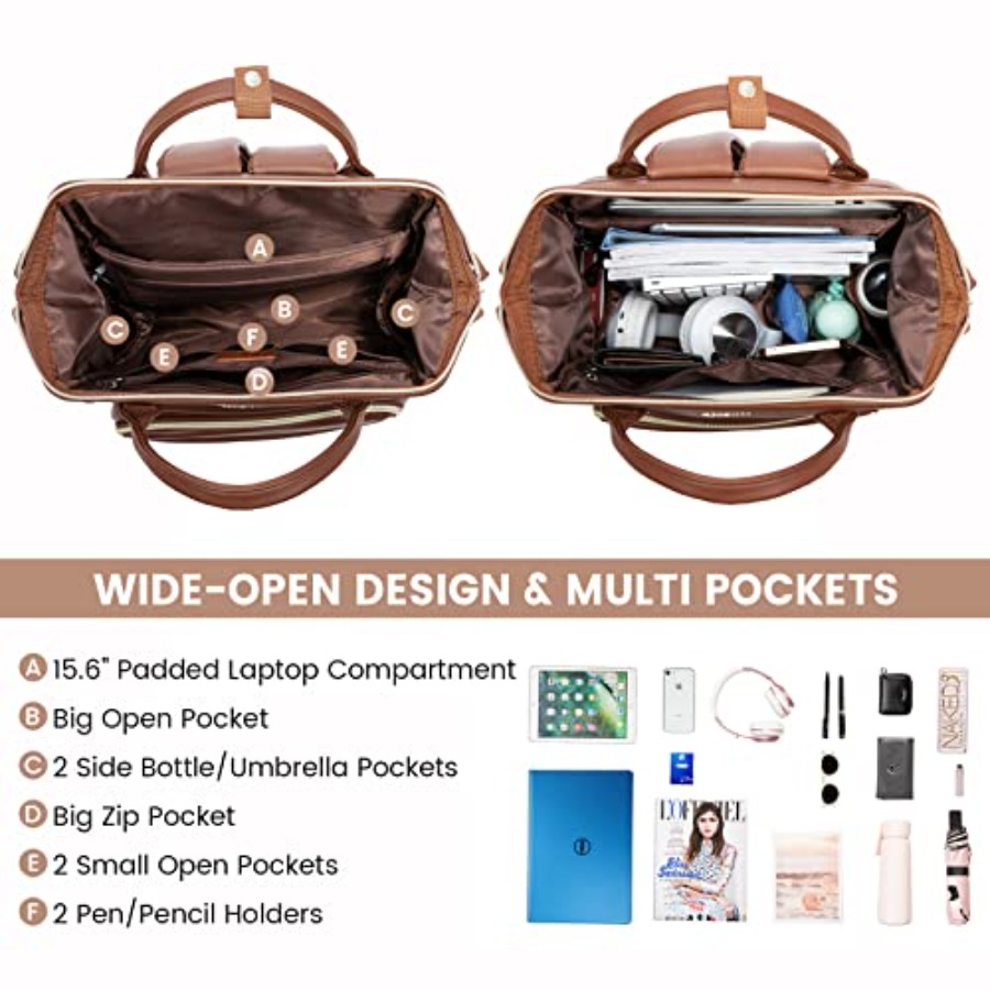 Leather Laptop Backpack for Wo - Women Bags Purses reseña y precio