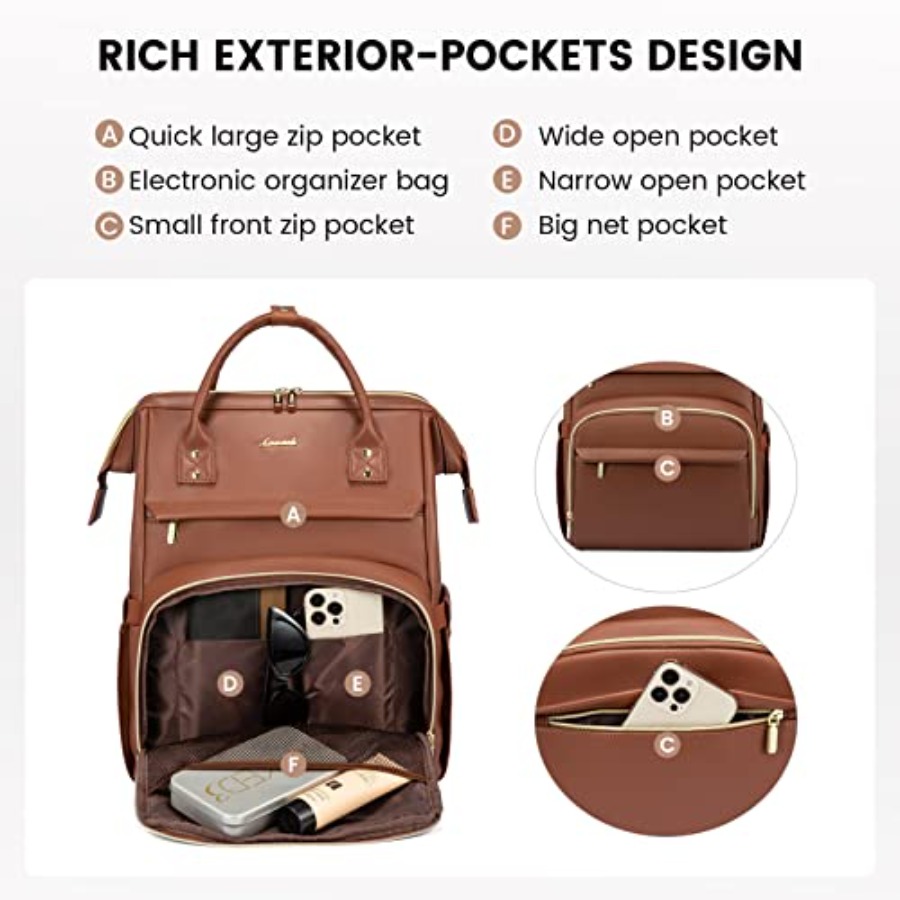 Leather Laptop Backpack for Wo - Women Bags Purses reseña y precio