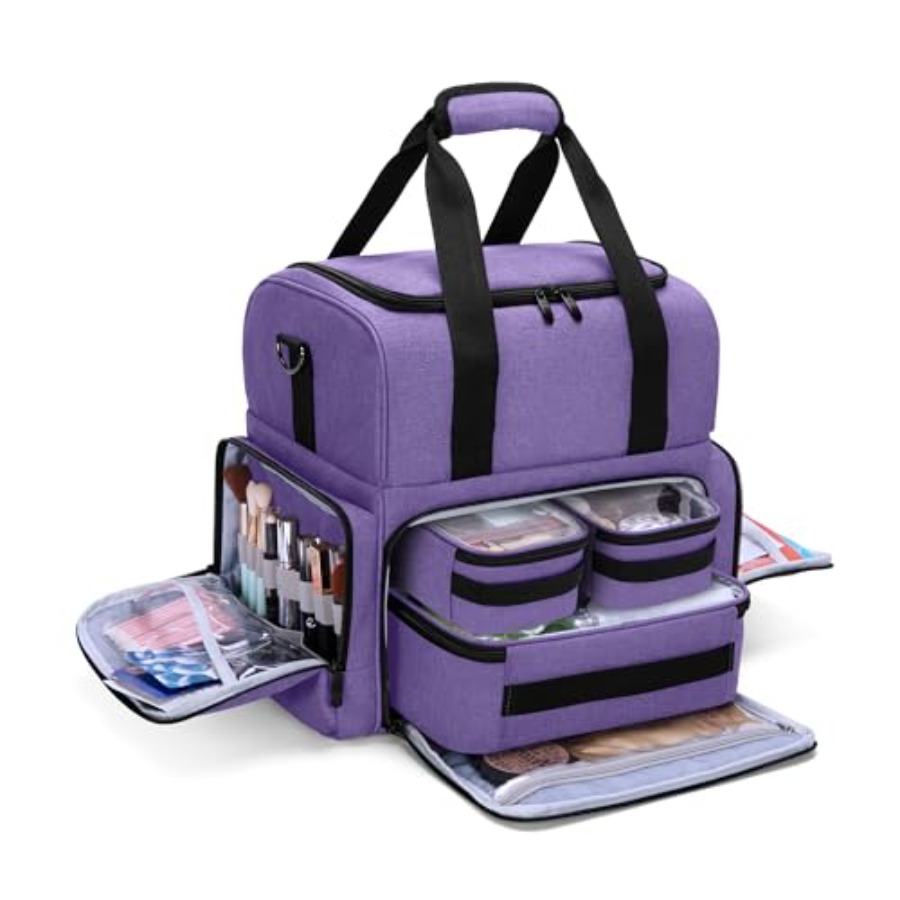 2 Layers Large Travel Makeup B - Women Bags For Travel reseña y precio