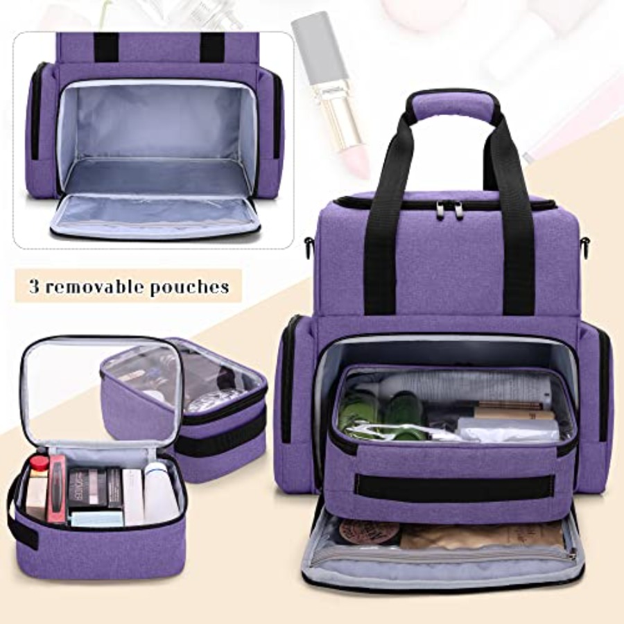 2 Layers Large Travel Makeup B - Women Bags For Travel reseña y precio