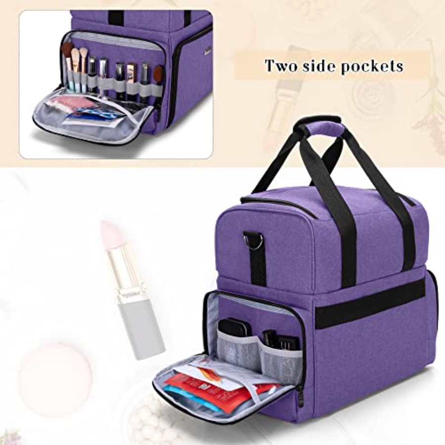 2 Layers Large Travel Makeup B - Women Bags For Travel reseña y precio