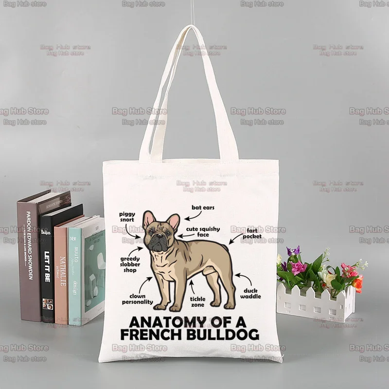 Frenchie Anatomy Of French Bul - Women Bags Jute reseña y precio