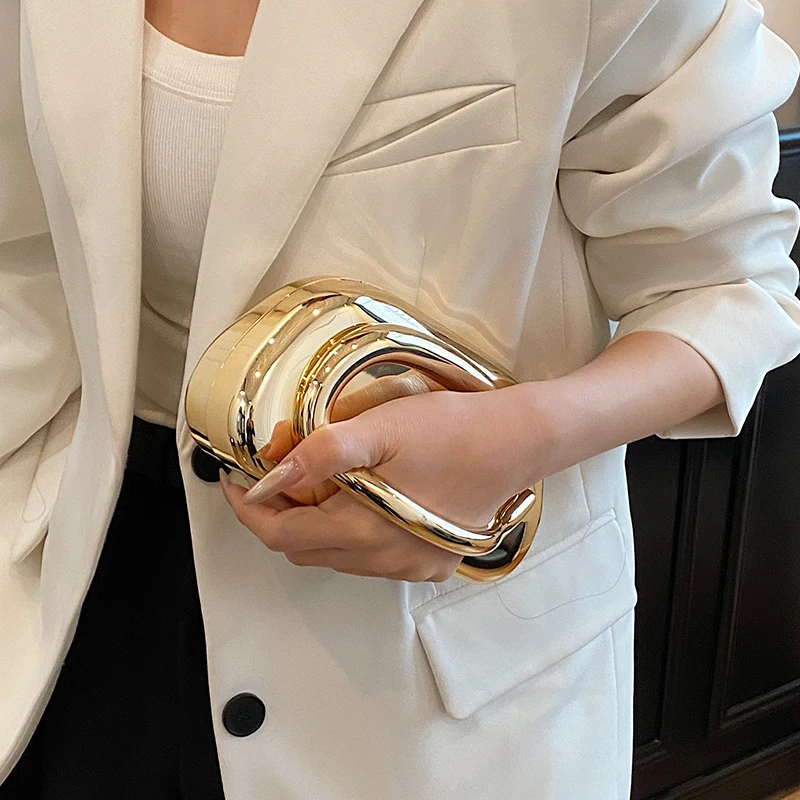 Gold Closure Box Clutch Bag wo - Women Bags Gold reseña y precio