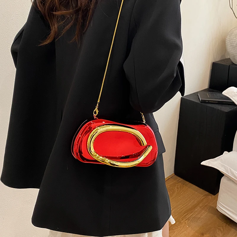 Gold Closure Box Clutch Bag wo - Women Bags Gold reseña y precio
