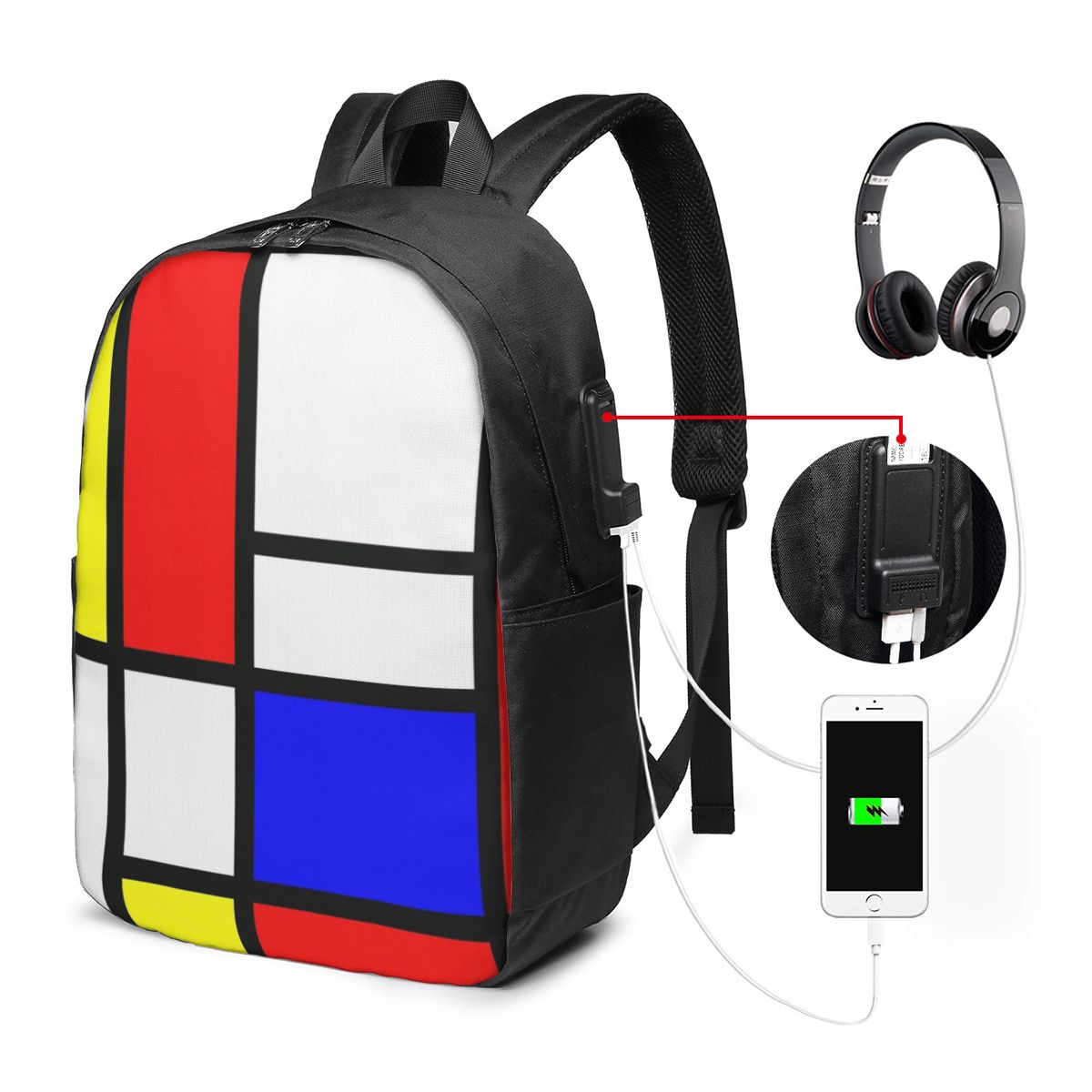 Piet Mondrian Composition  Bac - Women Bags For Travel reseña y precio