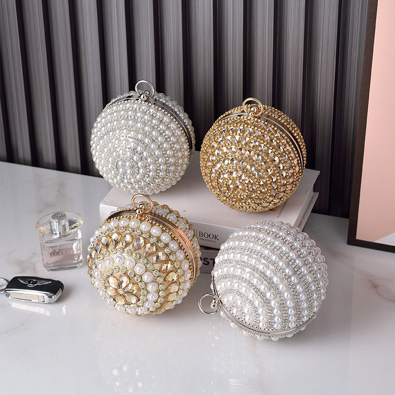 Round Pearl Evening Bag, High  - Women Handheld Bags reseña y precio