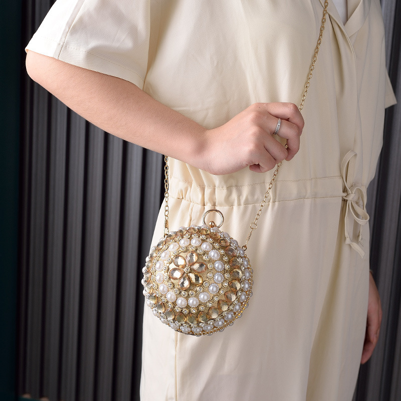 Round Pearl Evening Bag, High  - Women Handheld Bags reseña y precio