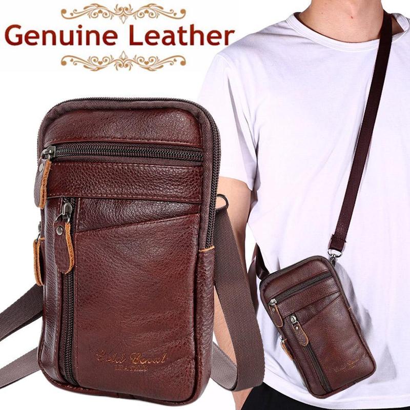 Men Genuine Leather Bag Vertic - Saddle Bag Leather reseña y precio