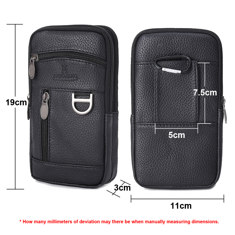 Men Waist Bag Mobile Phone Bag - Saddle Bag Leather reseña y precio