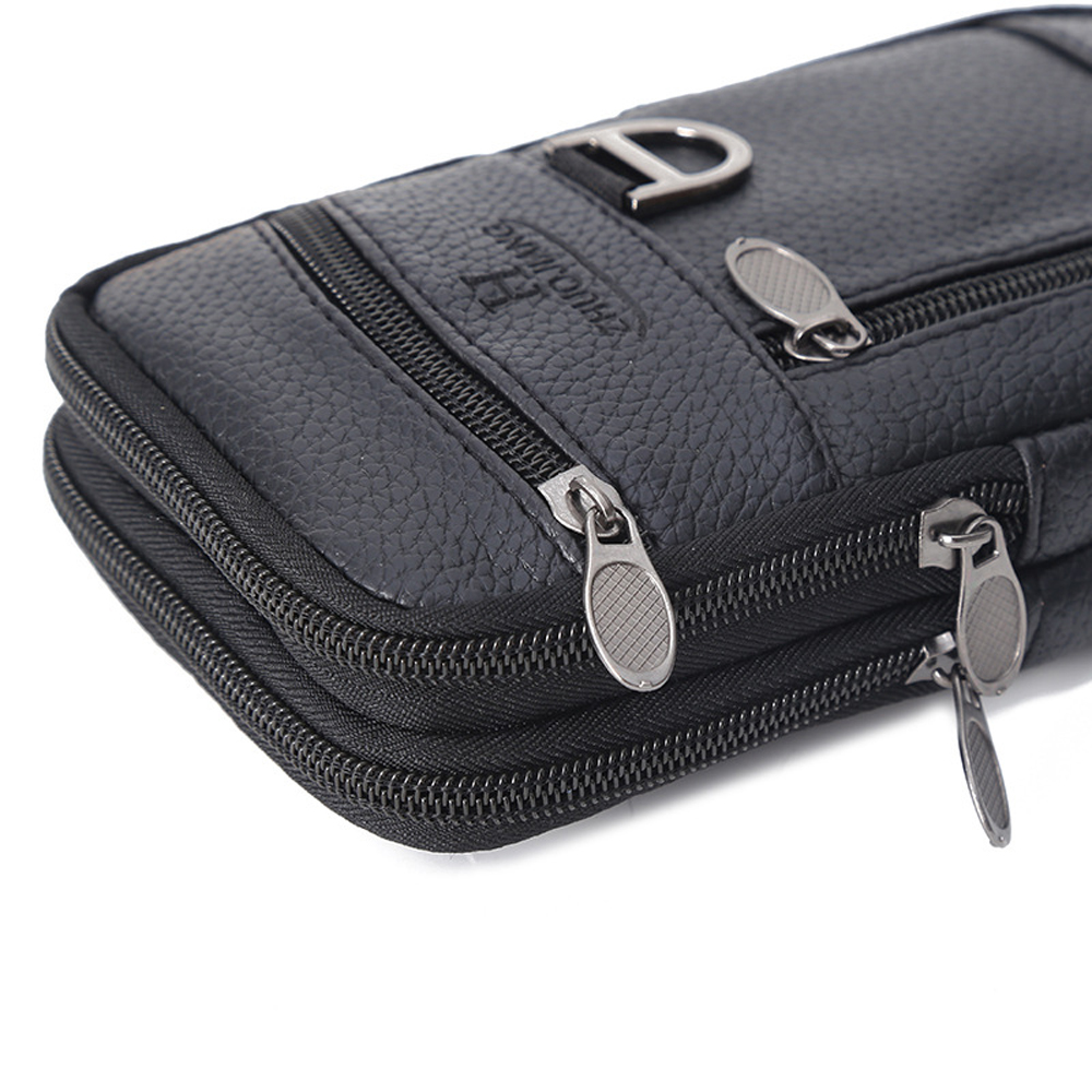 Men Waist Bag Mobile Phone Bag - Saddle Bag Leather reseña y precio