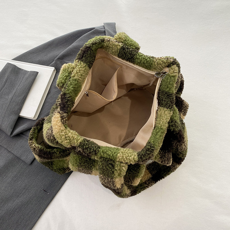 Lamb Fleece tote bags for wome - Women Handheld Bags reseña y precio