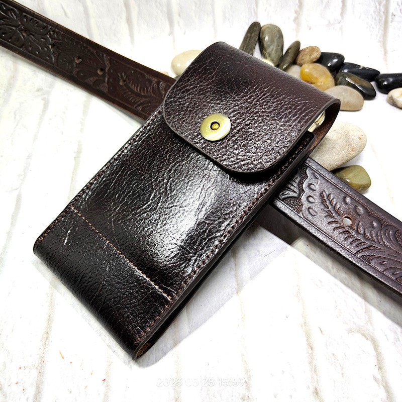 Mobile Phone Waist Bag Holster - Saddle Bag Leather reseña y precio