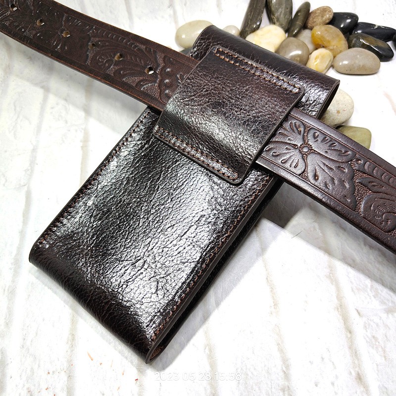Mobile Phone Waist Bag Holster - Saddle Bag Leather reseña y precio
