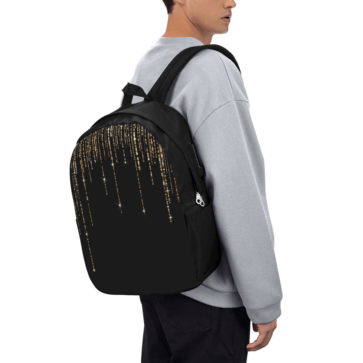 Black And Gold Glitter Pattern - Women Bags Gold reseña y precio