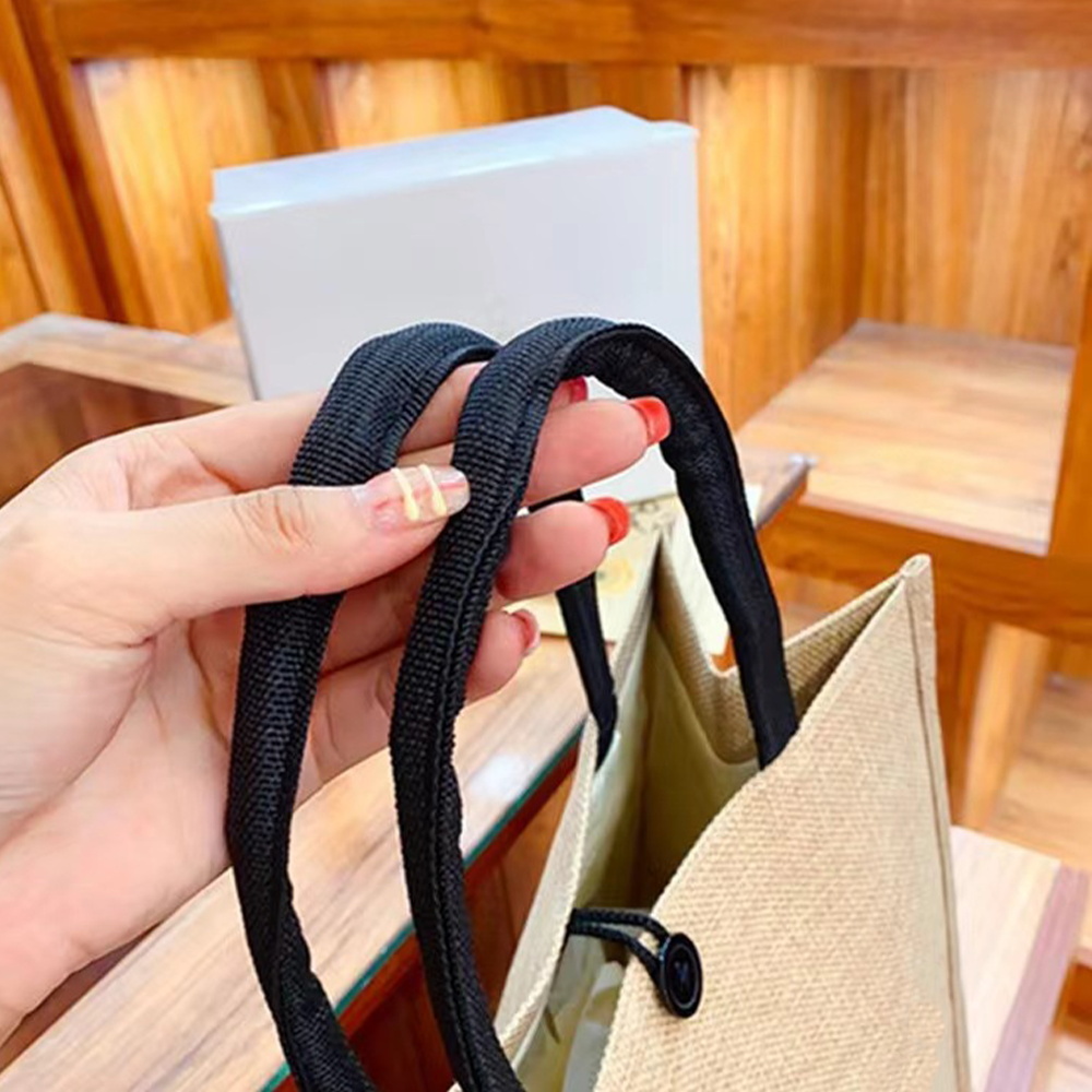 Flax Bag Fastener Handbag Orga - Women Bags Jute reseña y precio