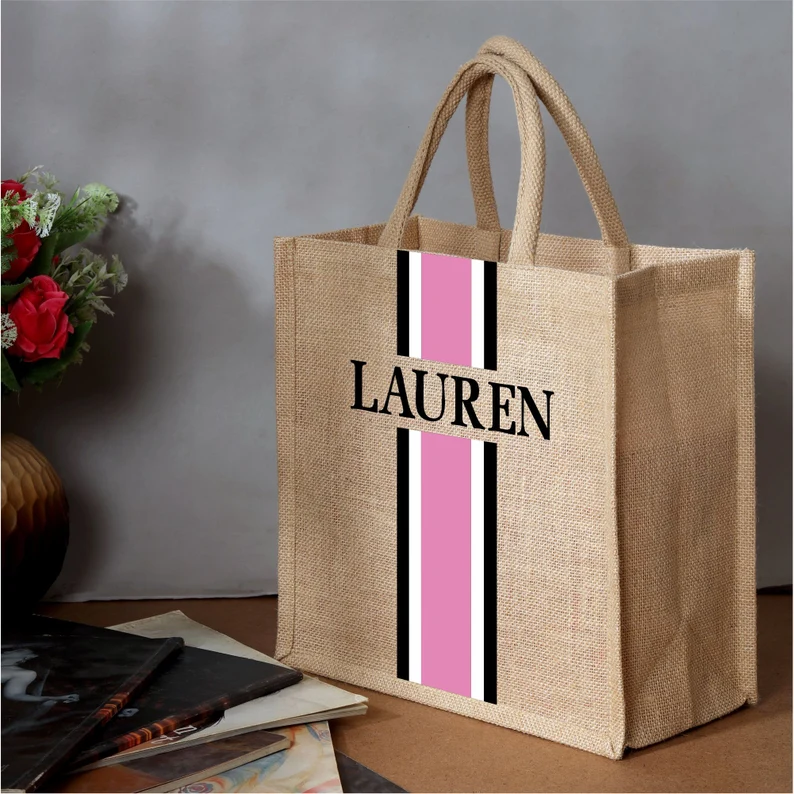 Personalized Tote Bag Jute Bur - Women Bags Jute reseña y precio