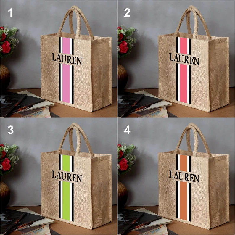 Personalized Tote Bag Jute Bur - Women Bags Jute reseña y precio