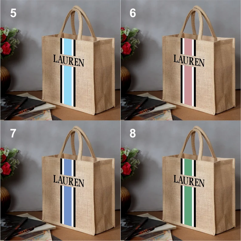 Personalized Tote Bag Jute Bur - Women Bags Jute reseña y precio