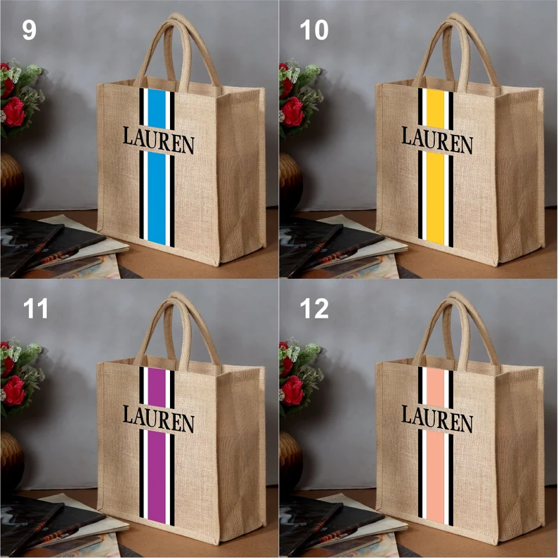 Personalized Tote Bag Jute Bur - Women Bags Jute reseña y precio