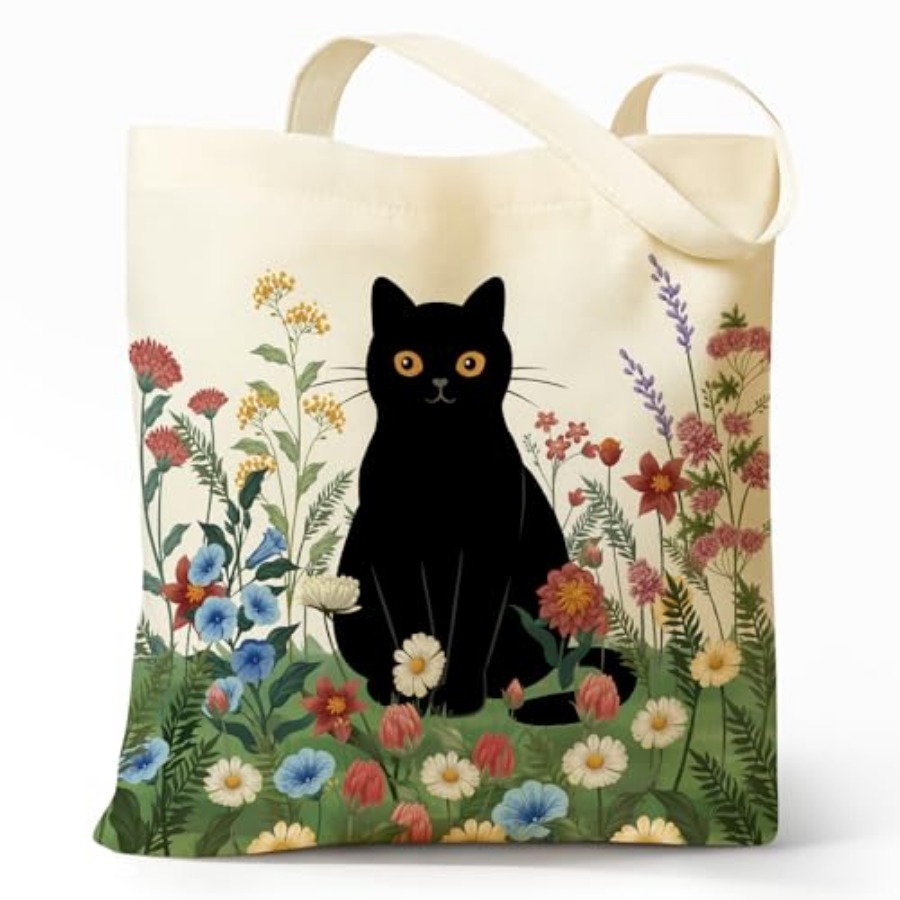 Cute Aesthetic Canvas Tote Bag - Women Bags Work reseña y precio