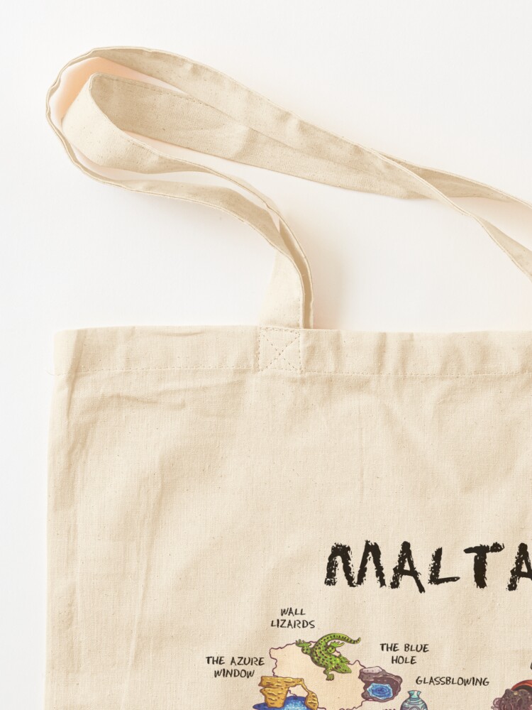 Malta - illustrated map Tote B - Women Bags Malta reseña y precio