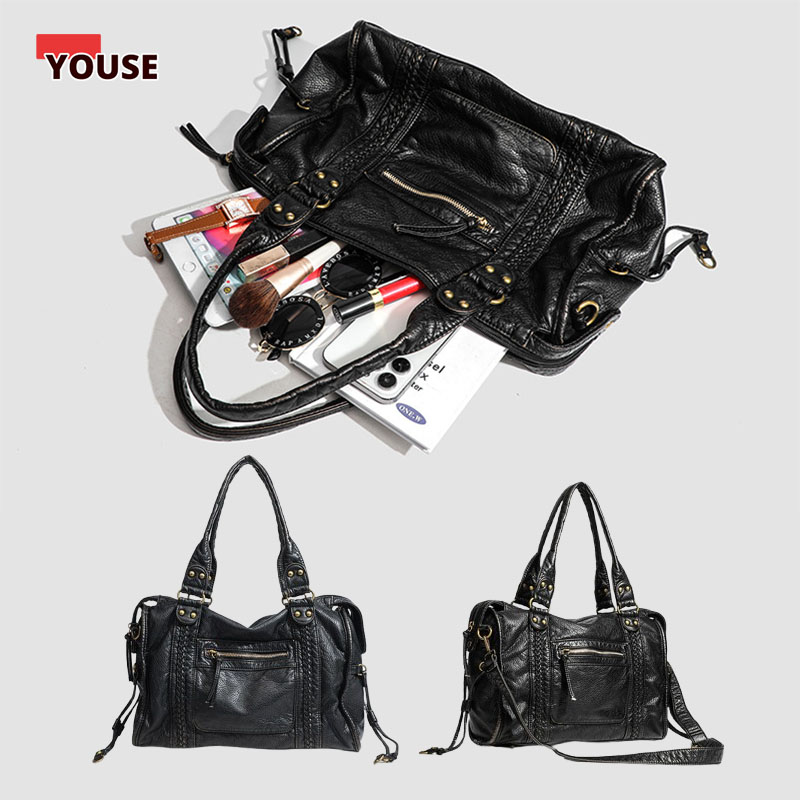 ​​Braided Trim Black Leather T - Women Bags Gold reseña y precio