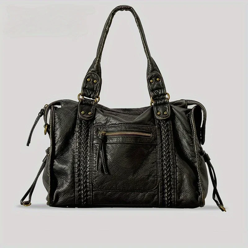 ​​Braided Trim Black Leather T - Women Bags Gold reseña y precio