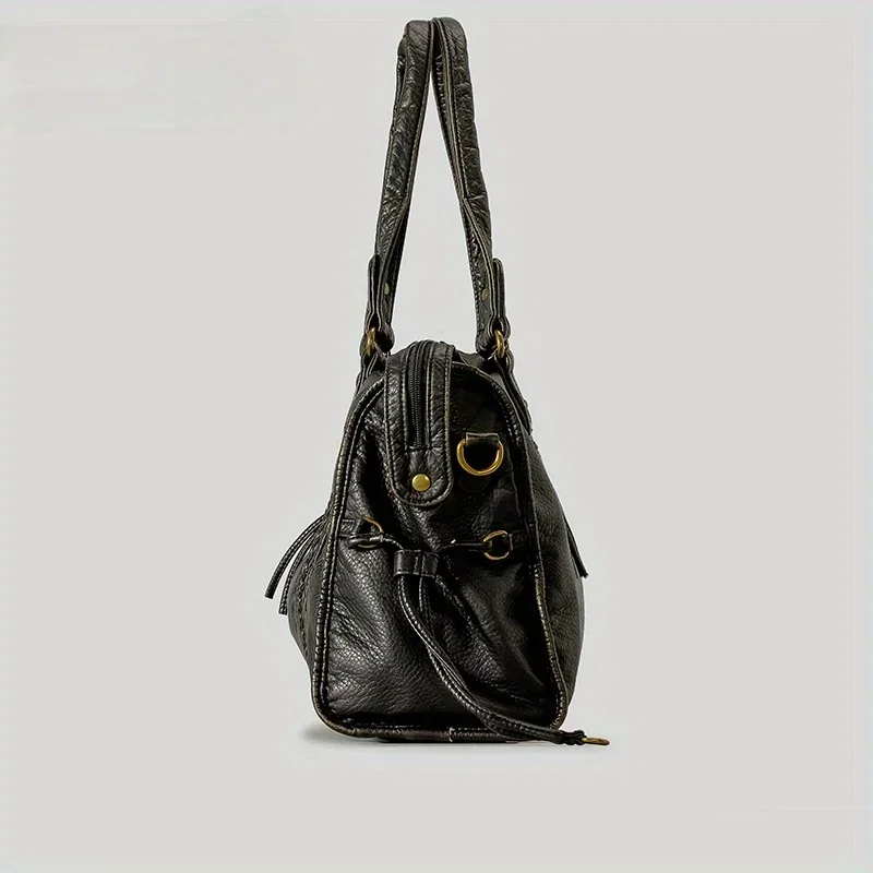 ​​Braided Trim Black Leather T - Women Bags Gold reseña y precio