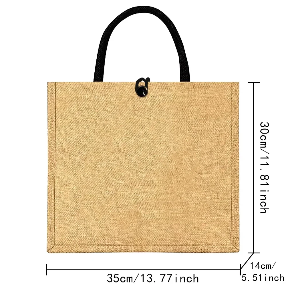 Flax Bag Fastener Handbag Orga - Women Bags Jute reseña y precio