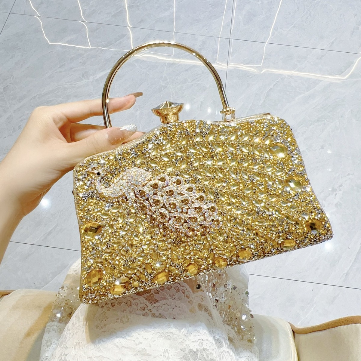New Full Diamond Handbag with  - Women Handheld Bags reseña y precio