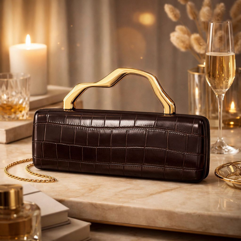 Black Crocodile Pattern Evenin - Women Bags Gold reseña y precio