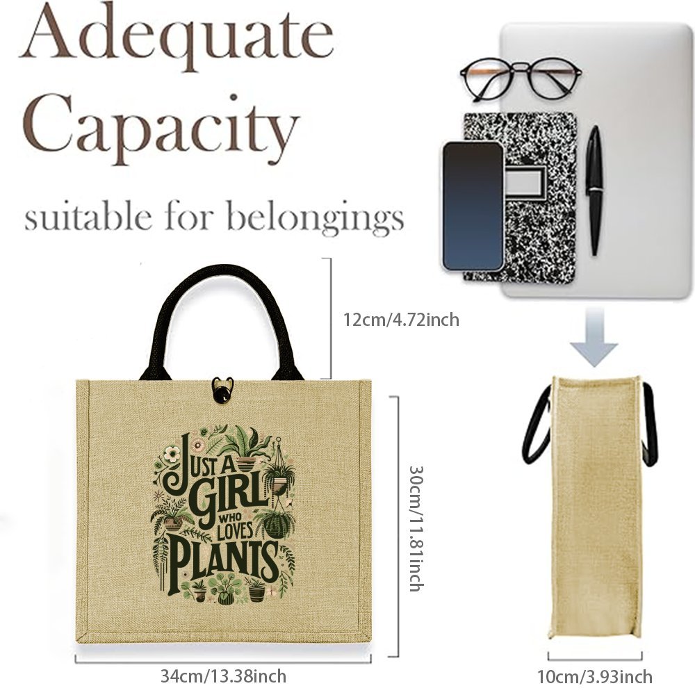 Jute Tote Bag for Plant Lovers - Women Bags Jute reseña y precio