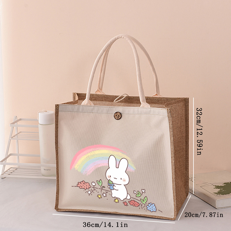 Cute Rainbow Bunny Jute Tote B - Women Bags Jute reseña y precio