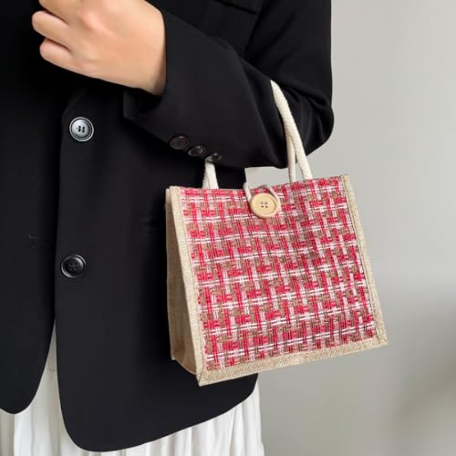 Women Tote Bag, 2Pcs Jute Casu - Women Bags Jute reseña y precio