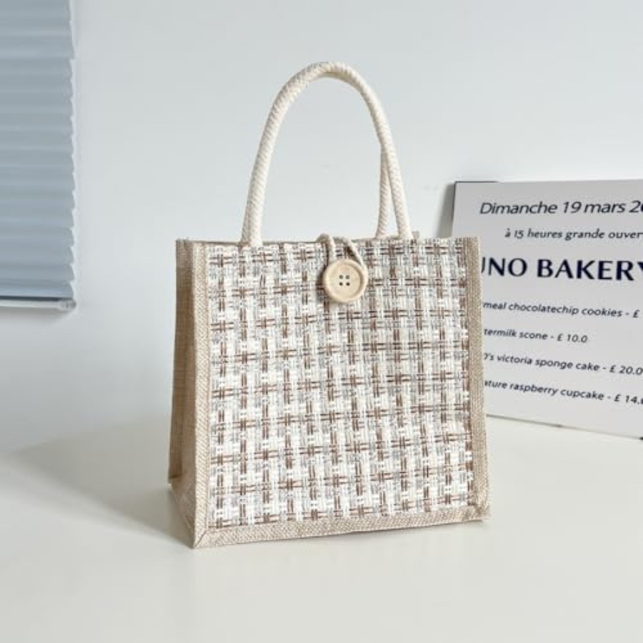 Women Tote Bag, 2Pcs Jute Casu - Women Bags Jute reseña y precio