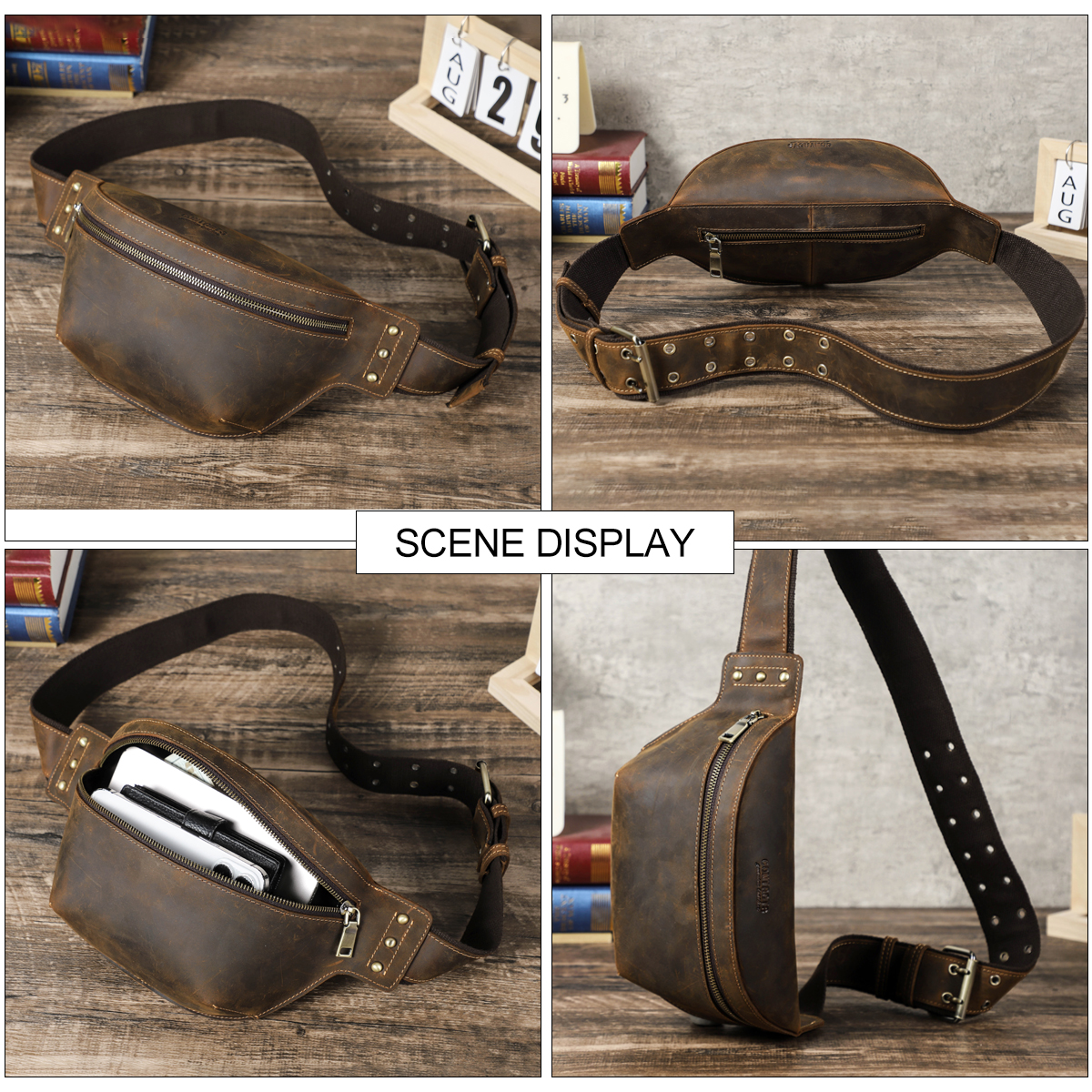 CONTACT'S Genuine Leather Wais - Saddle Bag Leather reseña y precio