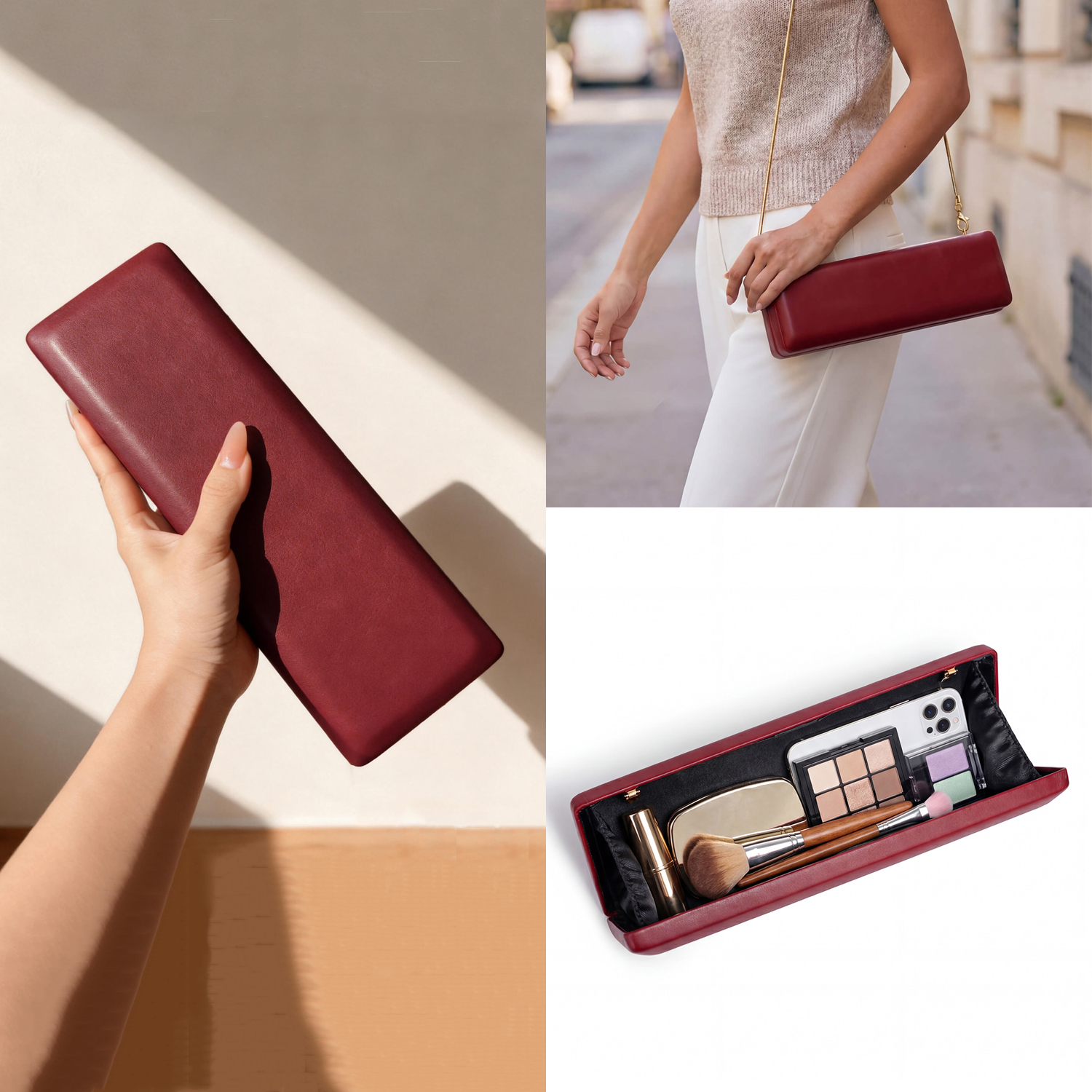 Elegant Red Evening Bag Minima - Women Bags Gold reseña y precio