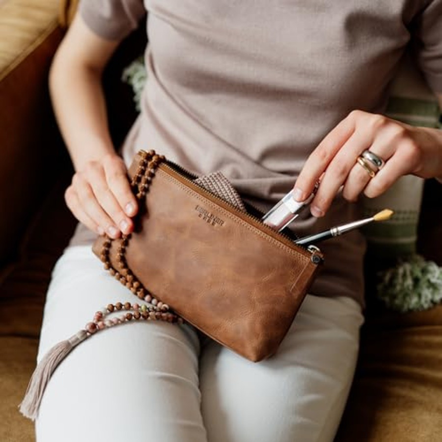 Vintage Genuine Leather Makeup - Women Bags For Travel reseña y precio